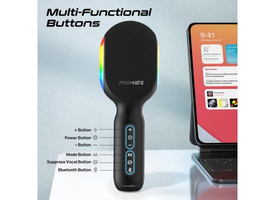 Promate VocalMic 5-in-1 Wireless Karaoke Microphone and Speaker